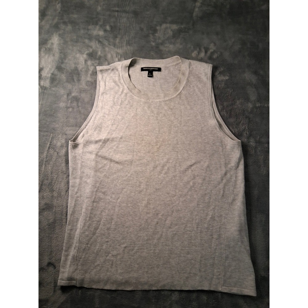Banana Republic Womens Gray Sleeveless Sweater Knit Shell Tank Top Size L